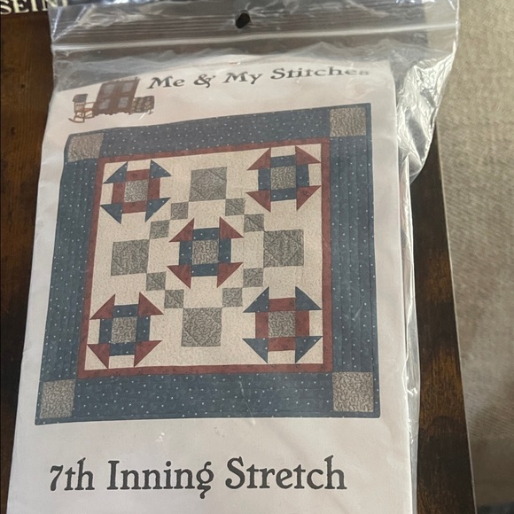 7th Inning Stretch Quilt Kit - Blue and Gray